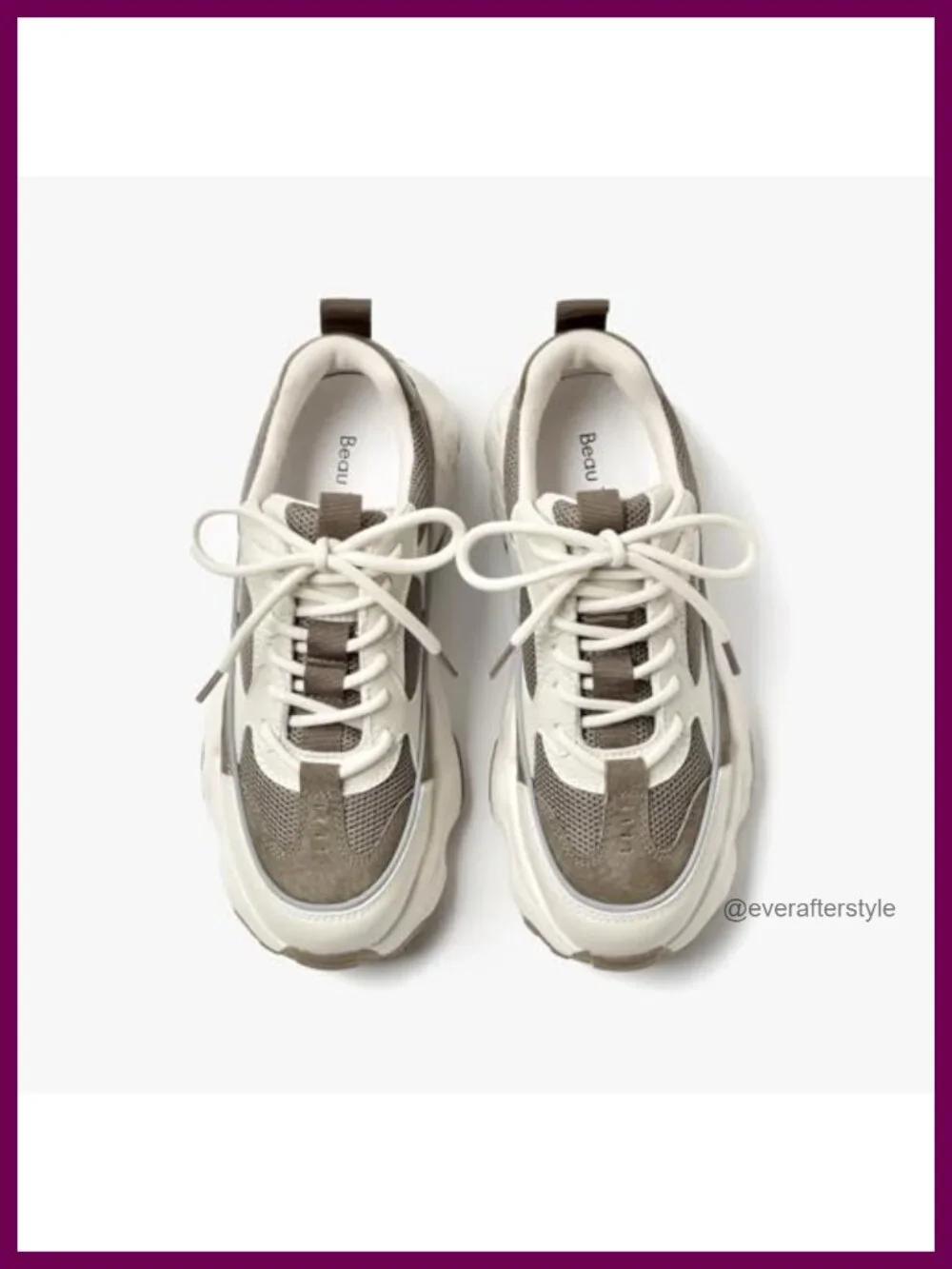 Chunky Platform Sneakers Women Lace Up Casual Dad Shoes Pig Suede Leather